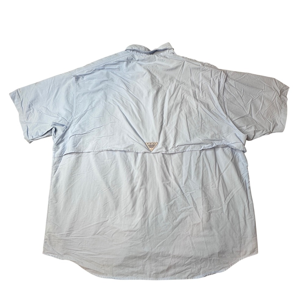 Columbia Shirt Mens 3X Blue PFG Bahama II Fishing Short Sleeve Omni-Shade Logo - Picture 2 of 7